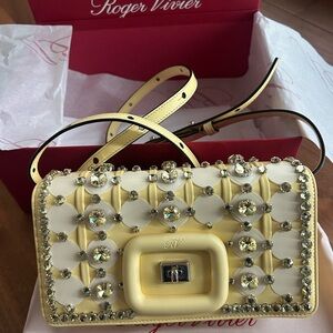 Roger Vivier Paris Viv Choc Disco Mini Bag Yellow